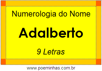 Numerologia do Nome Adalberto