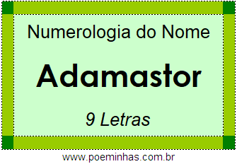 Numerologia do Nome Adamastor