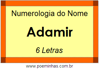 Numerologia do Nome Adamir