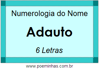 Numerologia do Nome Adauto