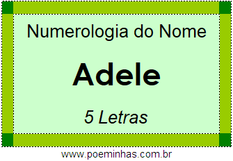 Numerologia do Nome Adele