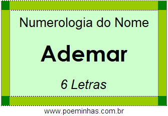Numerologia do Nome Ademar
