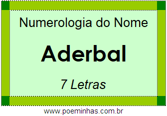 Numerologia do Nome Aderbal