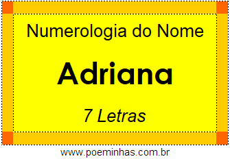 Numerologia do Nome Adriana