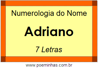 Numerologia do Nome Adriano