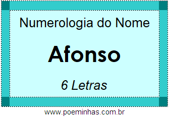 Numerologia do Nome Afonso