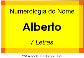 Numerologia do Nome Alberto