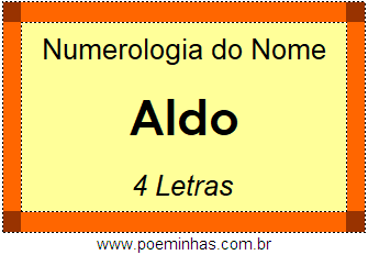 Numerologia do Nome Aldo