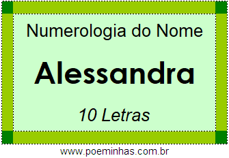 Numerologia do Nome Alessandra