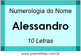 Numerologia do Nome Alessandro