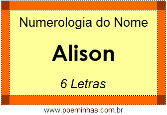Numerologia do Nome Alison
