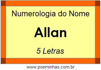 Numerologia do Nome Allan