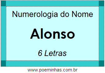 Numerologia do Nome Alonso