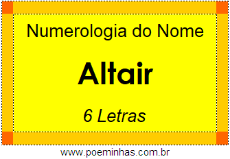 Numerologia do Nome Altair
