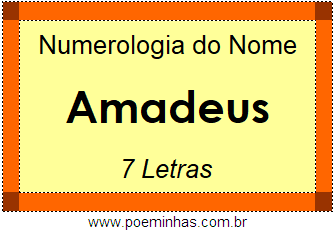 Numerologia do Nome Amadeus