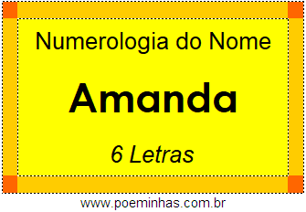 Numerologia do Nome Amanda