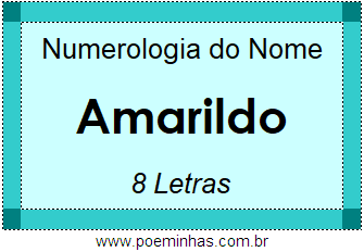 Numerologia do Nome Amarildo