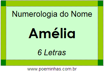 Numerologia do Nome Amélia
