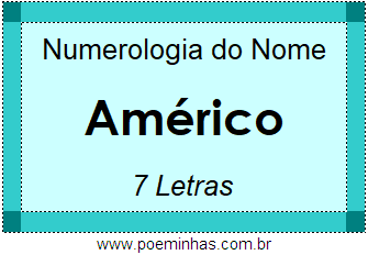 Numerologia do Nome Américo