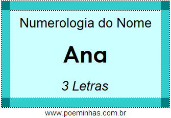 Numerologia do Nome Ana