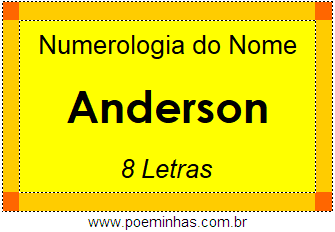 Numerologia do Nome Anderson