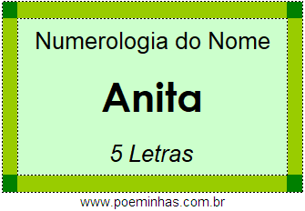Numerologia do Nome Anita