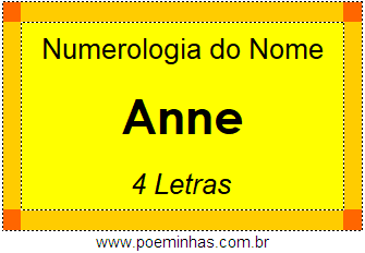 Numerologia do Nome Anne