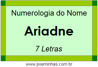 Numerologia do Nome Ariadne