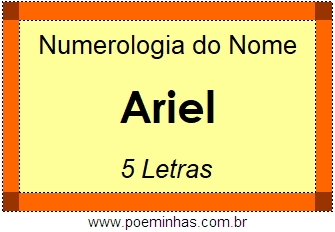 Numerologia do Nome Ariel