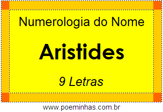 Numerologia do Nome Aristides