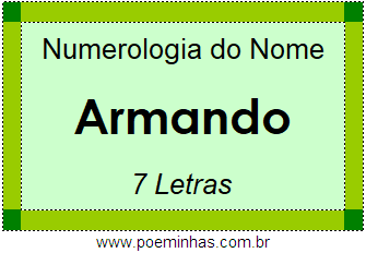 Numerologia do Nome Armando