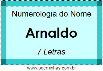 Numerologia do Nome Arnaldo