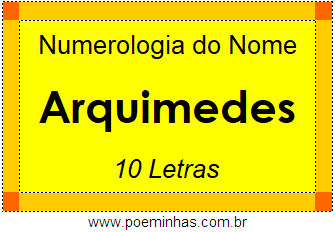 Numerologia do Nome Arquimedes