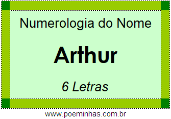 Numerologia do Nome Arthur