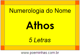 Numerologia do Nome Athos