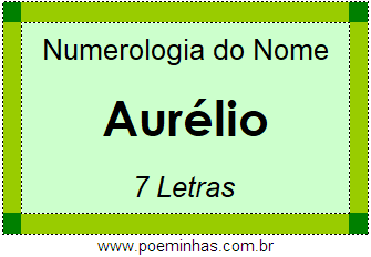 Numerologia do Nome Aurélio