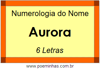 Numerologia do Nome Aurora