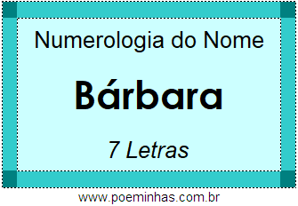 Numerologia do Nome Bárbara
