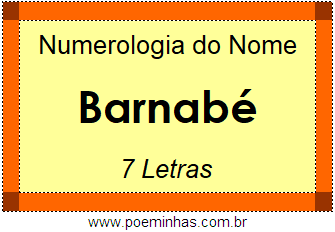 Numerologia do Nome Barnabé