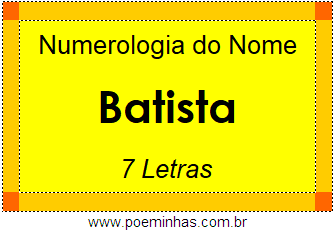Numerologia do Nome Batista