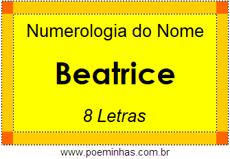 Numerologia do Nome Beatrice