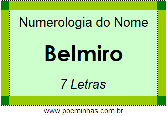 Numerologia do Nome Belmiro