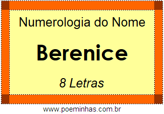 Numerologia do Nome Berenice