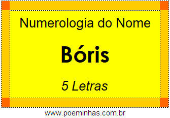 Numerologia do Nome Bóris