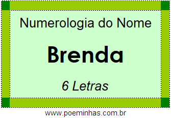 Numerologia do Nome Brenda