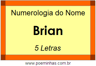Numerologia do Nome Brian