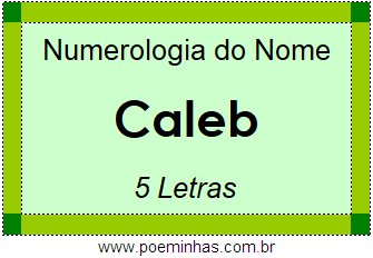 Numerologia do Nome Caleb