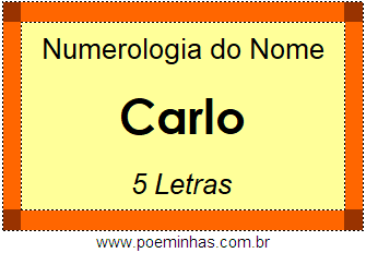 Numerologia do Nome Carlo