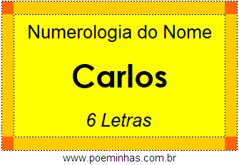 Numerologia do Nome Carlos