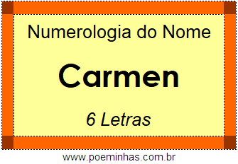 Numerologia do Nome Carmen